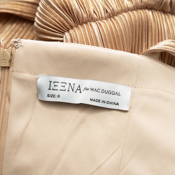 Mac Duggal -  Gold Ruffle Tiered Buckle Detail Dress - Picture 4 of 16